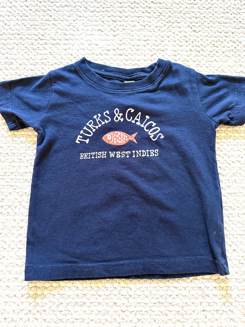 Rabbit Skins Navy Short Sleeve Crew Neck Turks&Caicos Graphic Tee | 18 Months